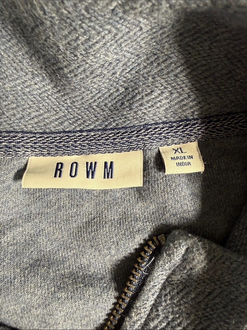 ROWM Men's Half-Zip Sweater Pullover in Heathered Light Blue - Picture 2 of 5
